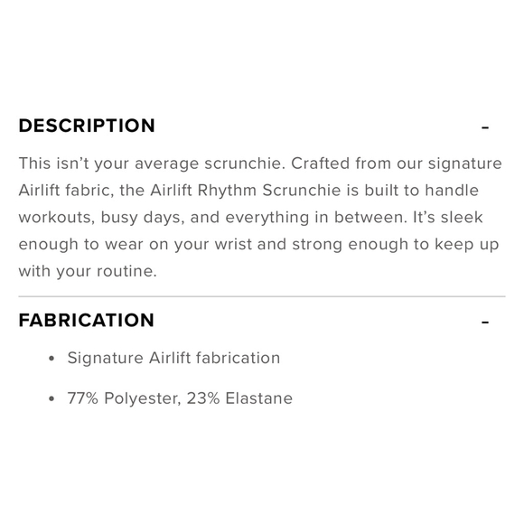 NWT Alo Yoga Airlift Rhythm Scrunchie One Size Black - Picture 2 of 4